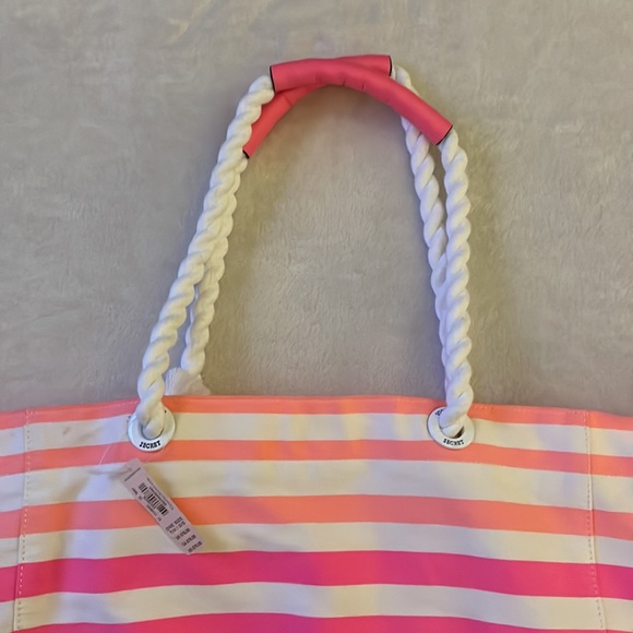 NWT Victoria’s Secret Canvas Pink Stripes Tote Bag - Picture 12 of 13